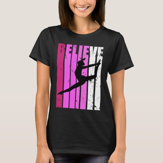 Classical Dance Pink Team Fan Believe Motivational T-shirt (Voorkant)