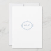 Classical Floral Crest Elegant Wedding Invitation Kaart (Achterkant)