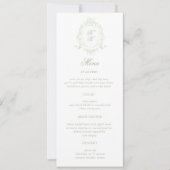 Classical Floral Crest Wedding Dinner Menu Kaart (Voorkant)