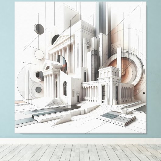Classical Fusion Architecture Canvas Afdruk (Insitu (Houten vloer))