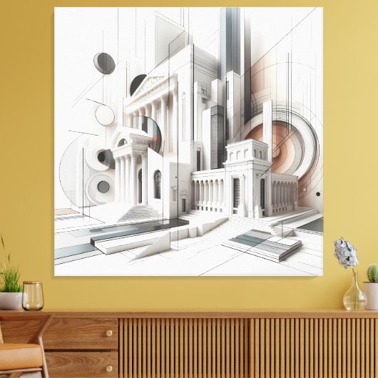 Classical Fusion Architecture Canvas Afdruk (Insitu (Woonkamer))