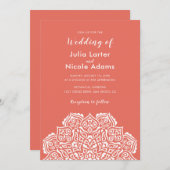 Classical Geometric Mandala Pattern Wedding Kaart (Voorkant / Achterkant)