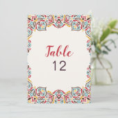 Classical Geometric Mandala Wedding Table Number Kaart (Staand voorkant)