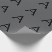 Classical Grey Simple Monogram Naam toevoegen Init Cadeaupapier (Hoek)