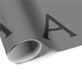 Classical Grey Simple Monogram Naam toevoegen Init Cadeaupapier (Rol Hoek)