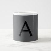 Classical Grey Simple Monogram Naam toevoegen Init Grote Koffiekop (Voorkant)