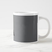 Classical Grey Simple Monogram Naam toevoegen Init Grote Koffiekop (Rechts)