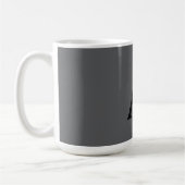 Classical Grey Simple Monogram Naam toevoegen Init Koffiemok (Links)