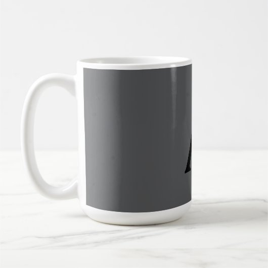Classical Grey Simple Monogram Naam toevoegen Init Koffiemok (Links)