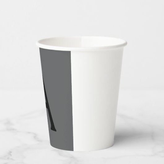 Classical Grey Simple Monogram Naam toevoegen Init Papieren Bekers (Links)