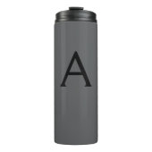 Classical Grey Simple Monogram Naam toevoegen Init Thermosbeker (Voorkant)