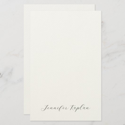 Classical Handwriting Minimalist Professional Briefpapier (Voorkant / Achterkant)