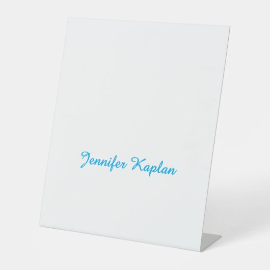 Classical Handwriting Minimalist Professional Reclamebord Met Voetstuk (Voorkant)