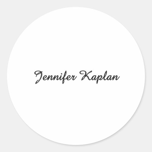 Classical Handwriting Minimalist Professional Ronde Sticker (Voorkant)