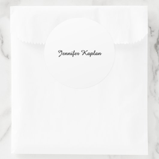 Classical Handwriting Minimalist Professional Ronde Sticker (Tas)