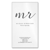 Classical Monogram Grey White Minimalist Plain Magnetisch Visitekaartje (Voorkant Verticaal)
