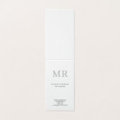 Classical Monogram Grey White Minimalist Plain Visitekaartje (Buitenkant ongevouwen)