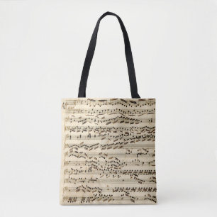 Classical Music Manuscript met slimme handtekening Tote Bag