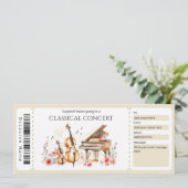 Classical Music Ticket Gift Certificate Kaart (Staand voorkant)