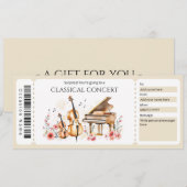 Classical Muziekticket Cadeaubon Kaart (Voorkant / Achterkant)