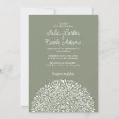 Classical Ornate Art Deco Style Mandala Wedding Kaart (Voorkant)