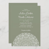 Classical Ornate Art Deco Style Mandala Wedding Kaart (Voorkant / Achterkant)