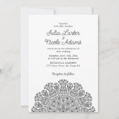 Classical Ornate Art Deco Style Mandala Wedding Kaart (Voorkant)