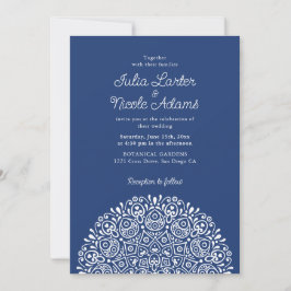 Classical Ornate Art Deco Style Mandala Wedding Kaart