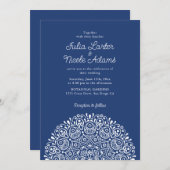 Classical Ornate Art Deco Style Mandala Wedding Kaart (Voorkant / Achterkant)