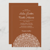 Classical Ornate Art Deco Style Mandala Wedding Kaart (Voorkant / Achterkant)