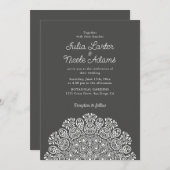 Classical Ornate Art Deco Style Mandala Wedding Kaart (Voorkant / Achterkant)