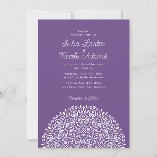 Classical Ornate Art Deco Style Mandala Wedding Kaart (Voorkant)