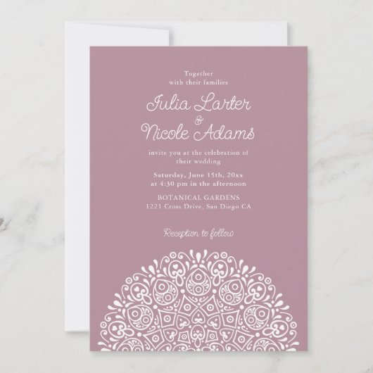 Classical Ornate Art Deco Style Mandala Wedding Kaart (Voorkant)