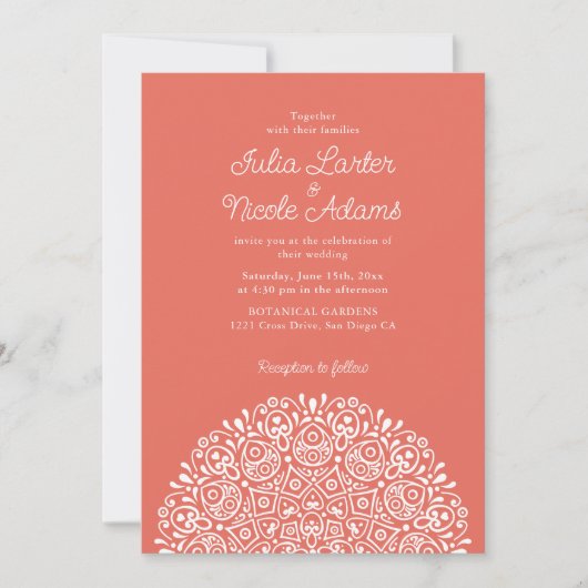 Classical Ornate Art Deco Style Mandala Wedding Kaart (Voorkant)