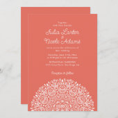 Classical Ornate Art Deco Style Mandala Wedding Kaart (Voorkant / Achterkant)