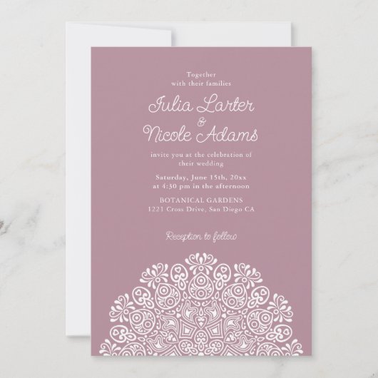 Classical Ornate Art Deco Style Mandala Wedding Kaart (Voorkant)