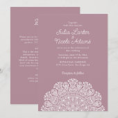 Classical Ornate Art Deco Style Mandala Wedding Kaart (Voorkant / Achterkant)