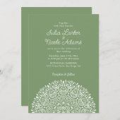 Classical Ornate Art Deco Style Mandala Wedding Kaart (Voorkant / Achterkant)