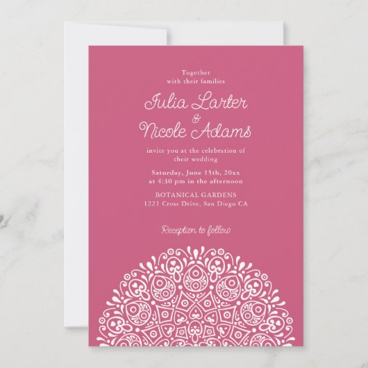 Classical Ornate Art Deco Style Mandala Wedding Kaart (Voorkant)