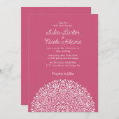 Classical Ornate Art Deco Style Mandala Wedding Kaart (Voorkant / Achterkant)
