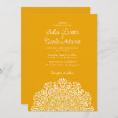 Classical Ornate Art Deco Style Mandala Wedding Kaart (Voorkant / Achterkant)