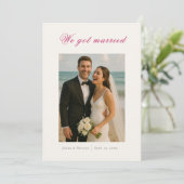 Classical Pearl Swan Floral Wedding Announcement Kaart (Staand voorkant)