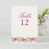 Classical Pearl Swan Floral Wedding Table Number Kaart (Staand voorkant)