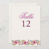 Classical Pearl Swan Floral Wedding Table Number Kaart (Voorkant / Achterkant)