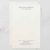 Classical Plain Attractive Stylish Business Briefpapier (Voorkant / Achterkant)