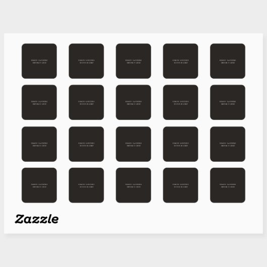 Classical Plain Unique Minimalist Smoky Black Vierkante Sticker (Vel)
