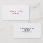 Classical Plain White Professional Creation Visitekaartje (Voorkant / Achterkant)