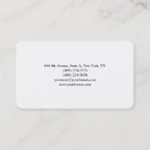 Classical Plain White Professional Creation Visitekaartje (Achterkant)