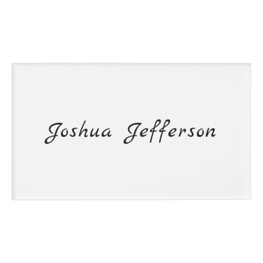 Classical Professional Creative Plain Black White Naambadge (Voorkant)