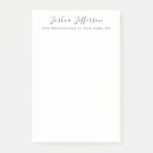 Classical Professional Creative Plain Black White Post-it® Notes (Voorkant)